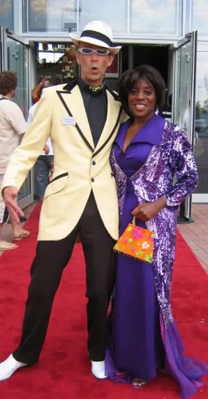 Ontvangst op de rode loper Alessandro en Shirley